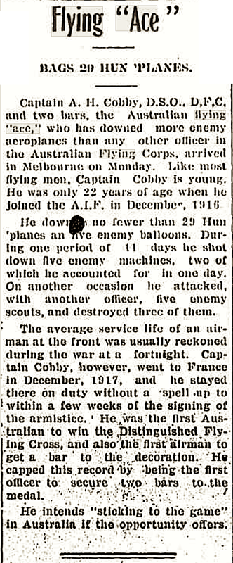 06-20-1919, Cobby Ace, Dungog Chronicle