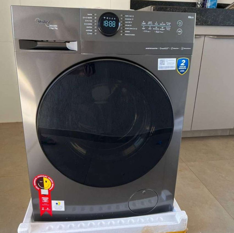 Lava E Seca 10,5kg Preta Midea Healthguard Conectada