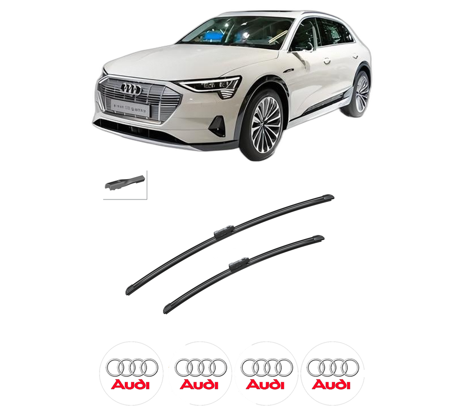Set stergatoare auto AUDI E-TRON (GEN) din 2018-2020, pentru parbriz auto, 2 bucati, Bosch Aerotwin, din cauciuc siliconat rezistent, 4 Stickere Auto AUDI