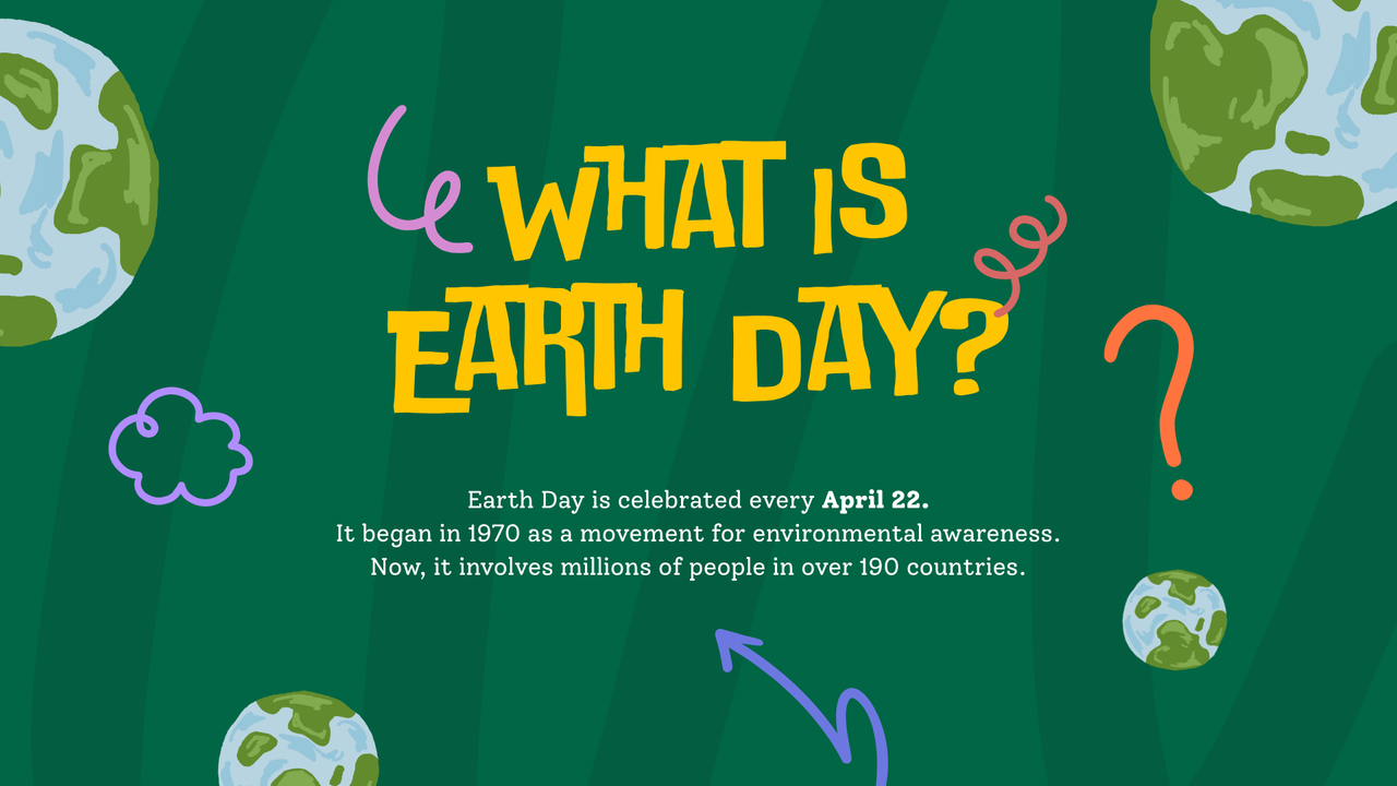Green and Yellow Illustrated Earth Day Presentation