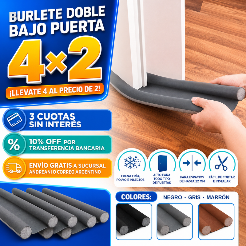 Burlete instalado en una puerta del hogar