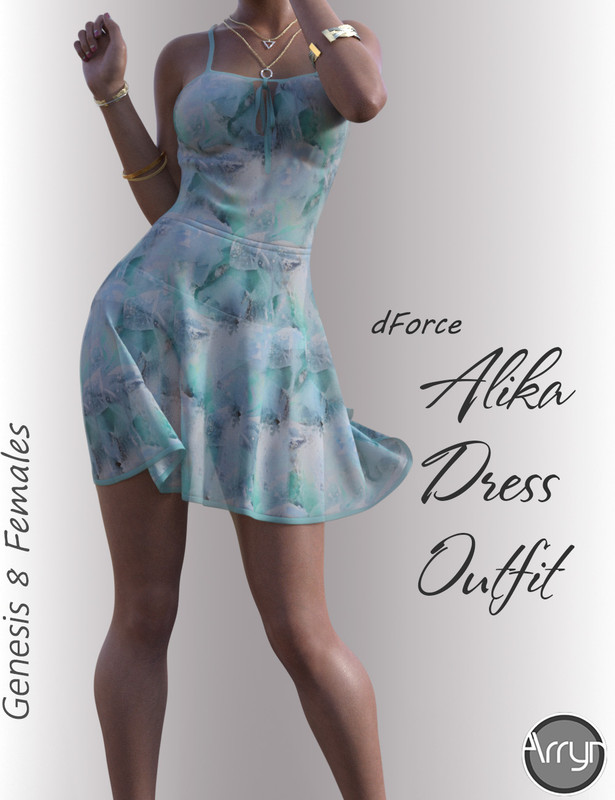 dForce Alika Candy Dress Outfit for Genesis 8 Female(s) Repost