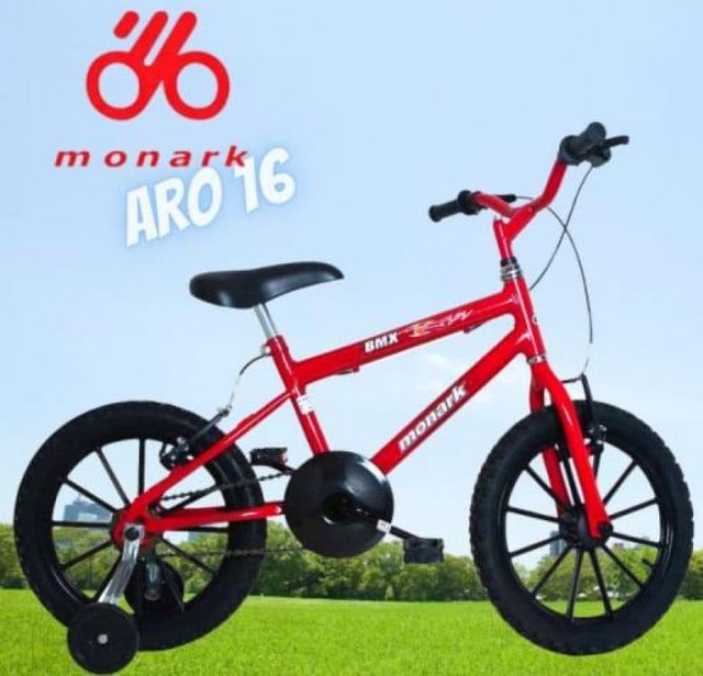 Bicicleta Infantil Aro 16 Monark BMX Masculina Vermelha/Preta