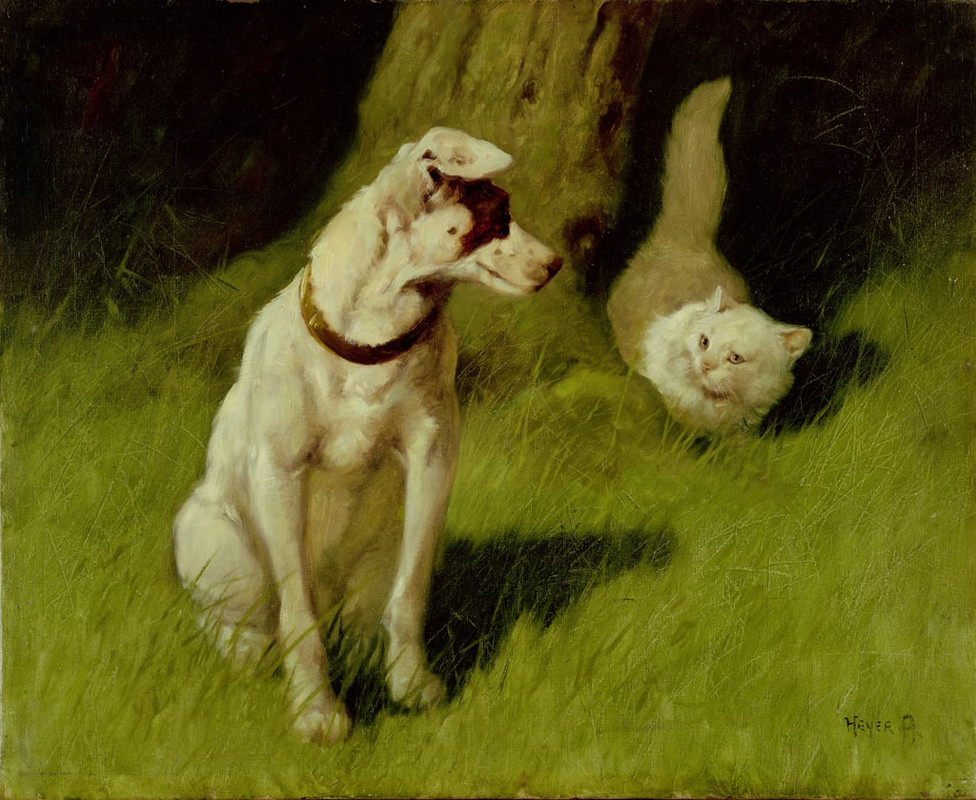 Arthur-Heyer-White-Persian-Cat-and-Jack-Russell-Meister-Drucke-155078
