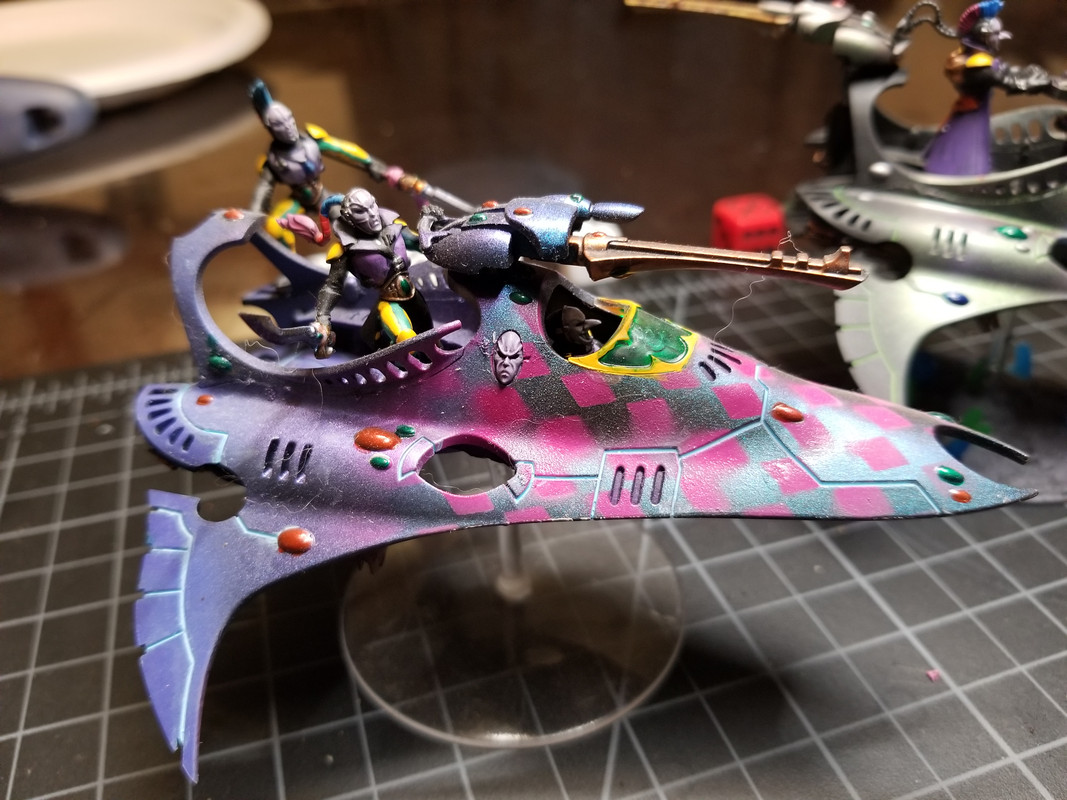 Experimenting with chameleon paints for Druhkari and Harlequins 20191009-111055
