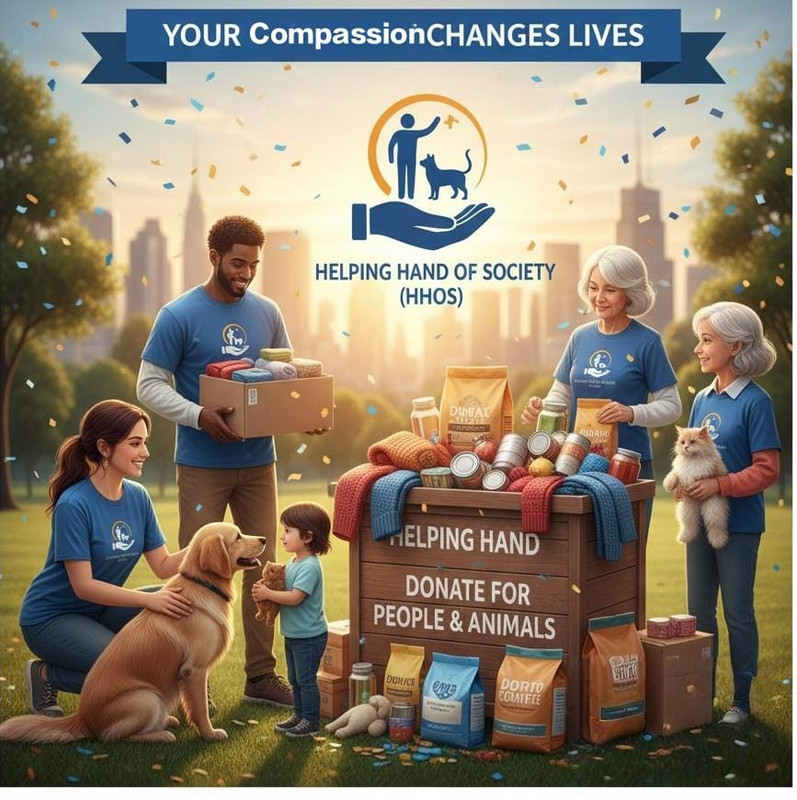 Inspiring image showing people and animal relief