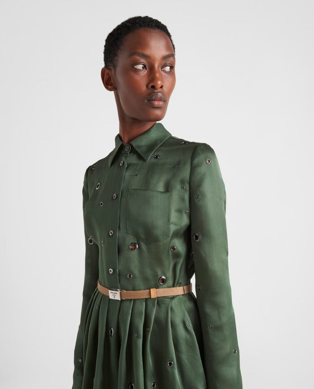 Prada - Organza dress with grommet embellishment 2