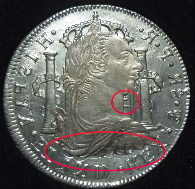 8 Reales. Carlos III. Potosí. 1778. Con repintes en ambas caras. SC.  8-reales-1778-potosi-repintes-2