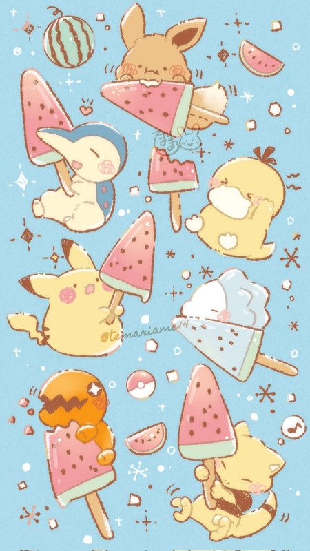 pikachu-eevee-cyndaquil-psyduck-snom-and
