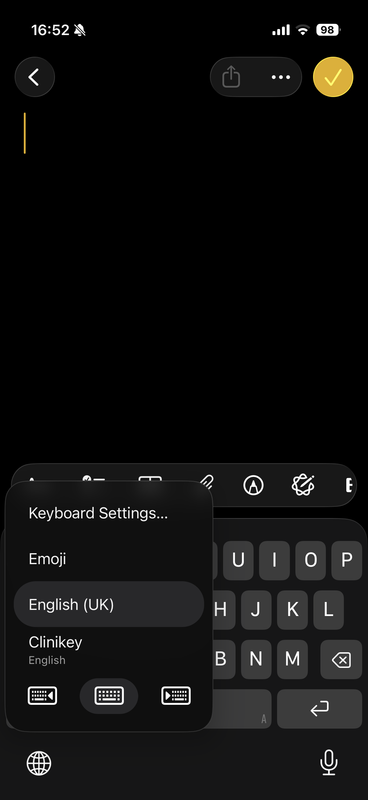 Switch to Clinikey keyboard