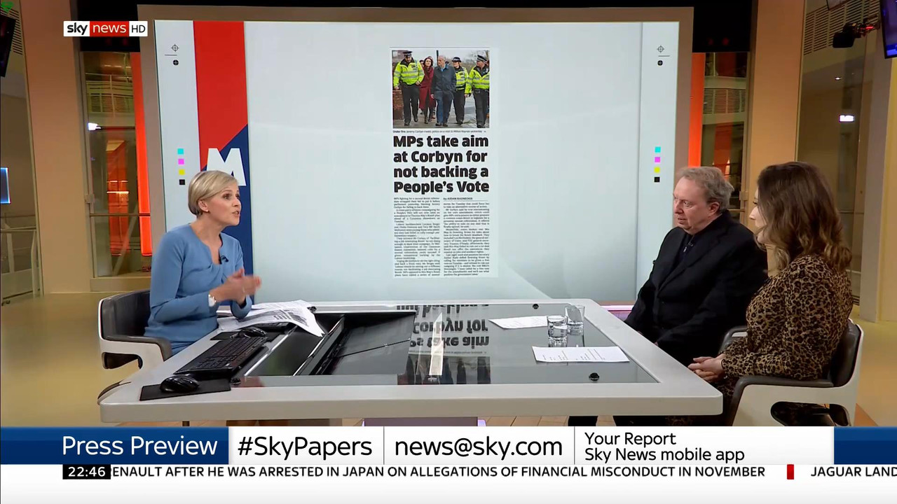 24 January - 22.00.00 - Sky News At 10. Anna Botting with the ma