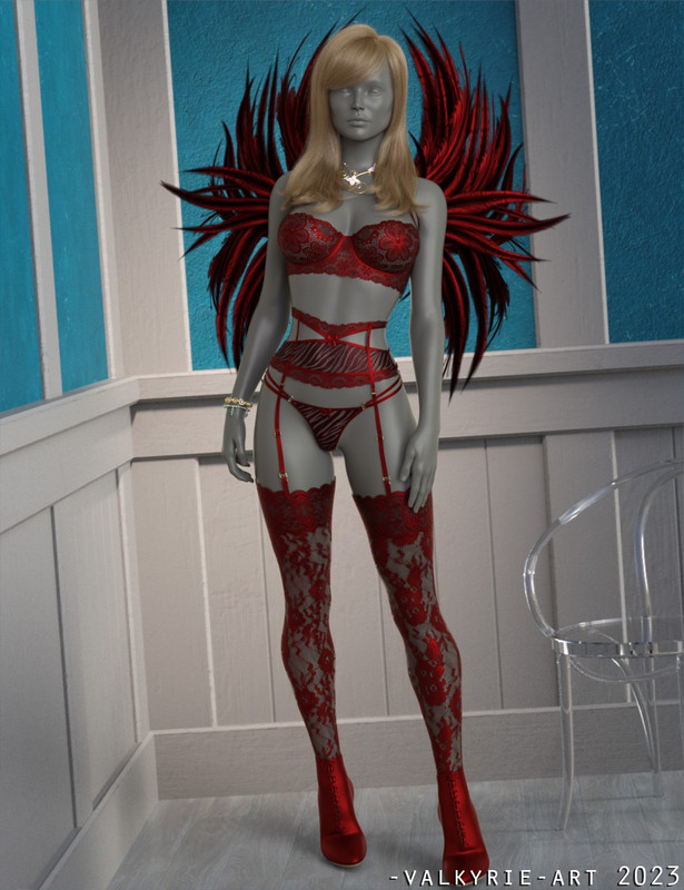 InStyle – X-Fashion Crow Lace Lingerie for Genesis 8 and 8.1 Females