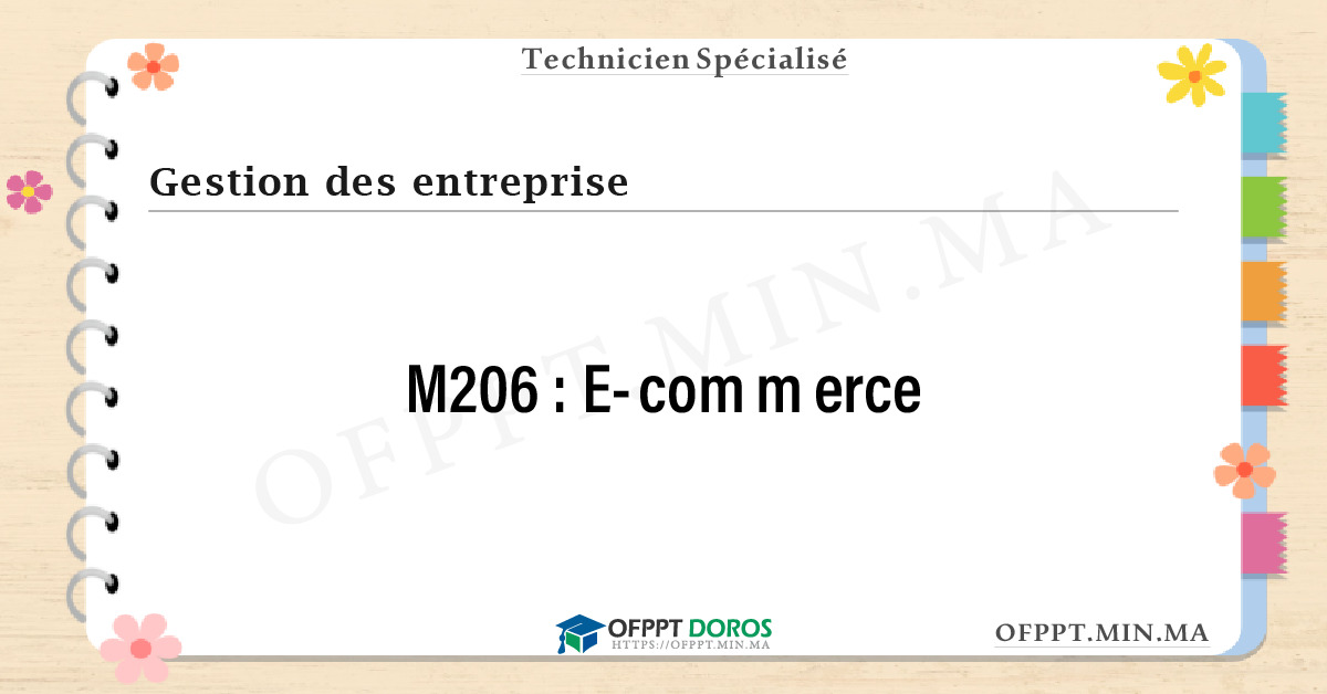 Sommaire détaillé du cours E-commerce M206 OFPPT - Structure du module