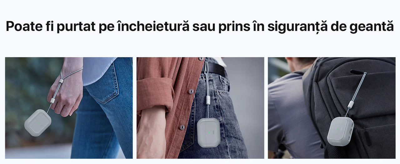 Husa pentru AirPods Pro 3 ESR, Orbit Hybrid HaloLock, TPU Premium, Compatibila MagSafe, Incarcare Wireless, Protectie Hibrida, Alb/ Gri Universal 4