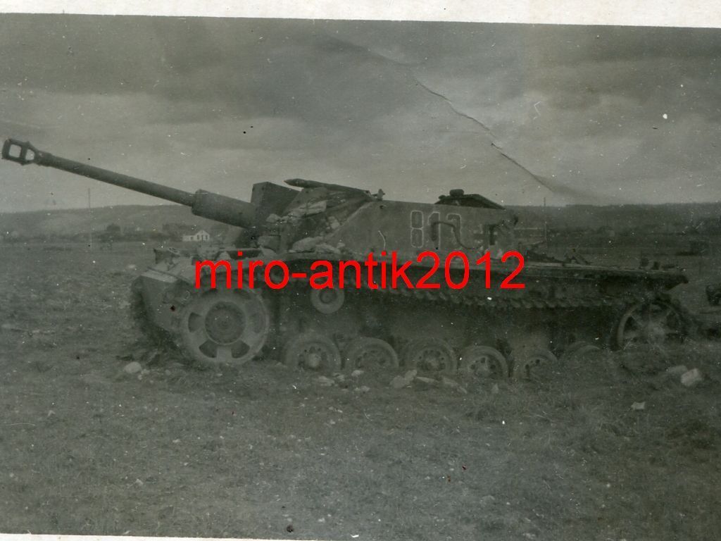 Foto, Wehrmacht, zerstörtes Sturmgeschütz, Stug,