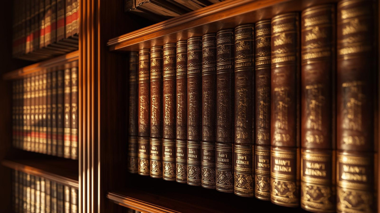 Bookshelf with law books