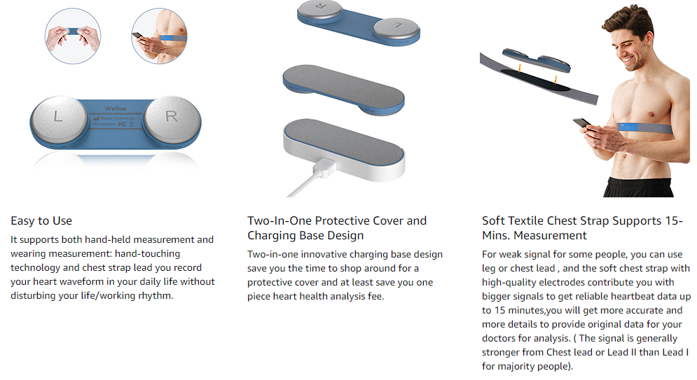 • Wellue DuoEK Wearable EKG/ECG Monitor 