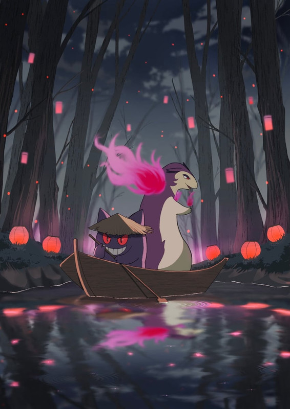 gengar-and-hisuian-typhlosion-pokemon-dr