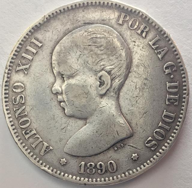 5 pesetas 1890 (*18-90). Alfonso XIII. PG M 4-F2564-BF-E441-4-AF0-A532-2854-AC0-EBB83