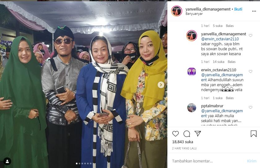 Yan Vellia balas permintaa netizen soal foto bersama Saputri