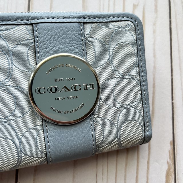 COACH Lonnie Small Zip Around Wallet In Signature Jacquard Marble