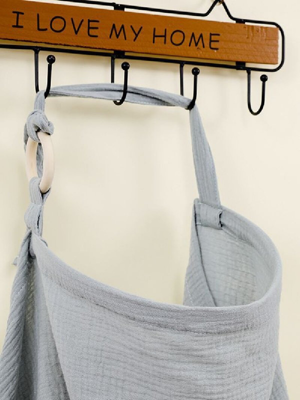 Grayish blue Soft Muslin Cotton Nursing Cover - Breathable Breastfeeding Apron for Privacy