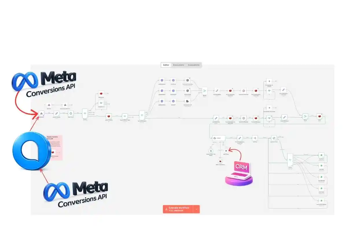 Cloud API + n8n + Chatwoot + CRM