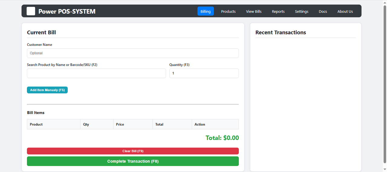 Super Professional POS System Interface Mockup