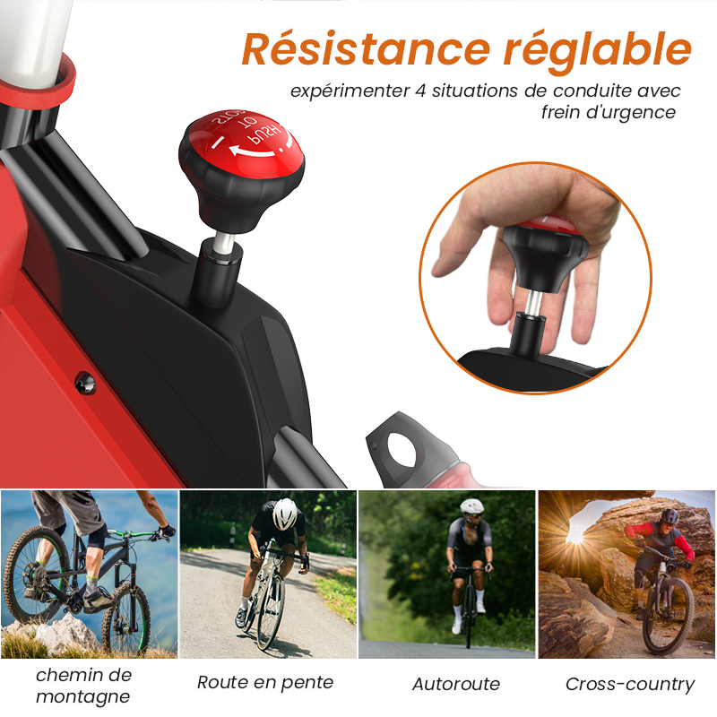 Vélo d'appartement d'intérieur - Exercice de fitness à domicile - Avec  siège et guidon réglables - Résistance réglable - Écran LCD - Max Charge:  120