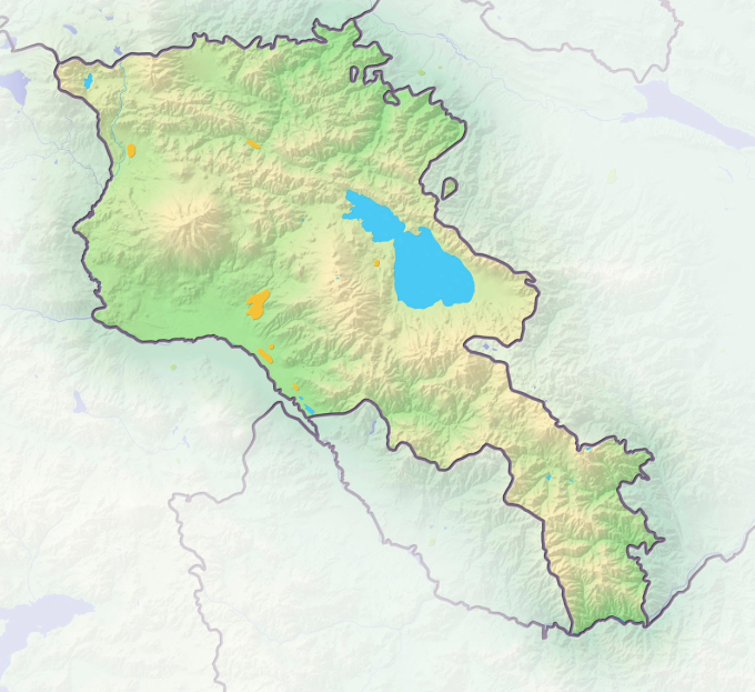 Armenia Physical Map
