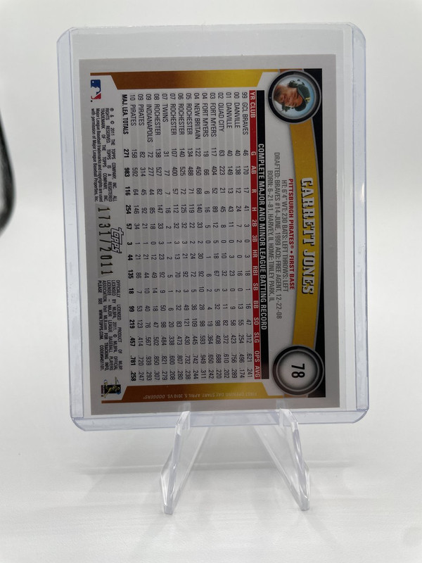 2011 Topps Garrett Jones Blue Foil 2011 #78 (2)