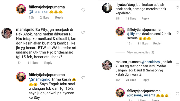komentar Fifi Lety soal kabar pernikahan Ahok dan Puput