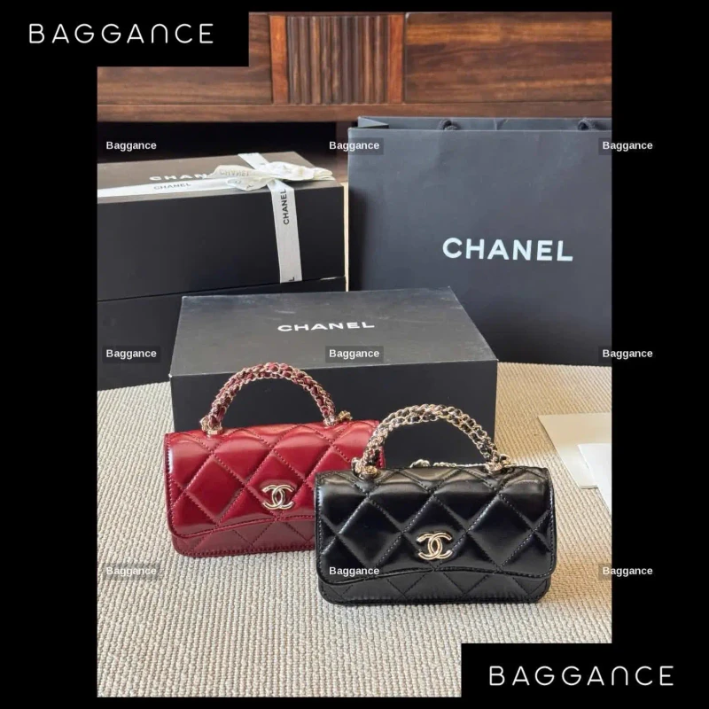 Chanel 24B Braided Chain Handle Bag Quilted Leather 17cm - EVCHFW-24B