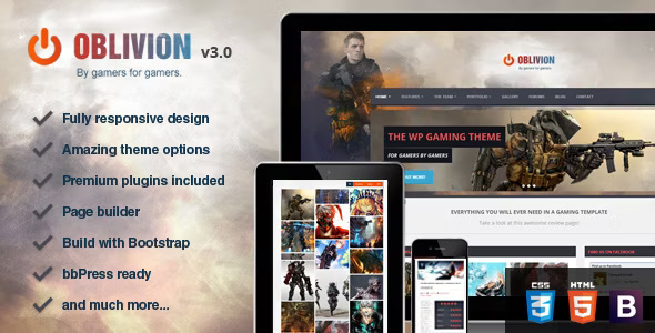 Oblivion – The Ultimate Multi-Purpose Gaming Theme WordPress
