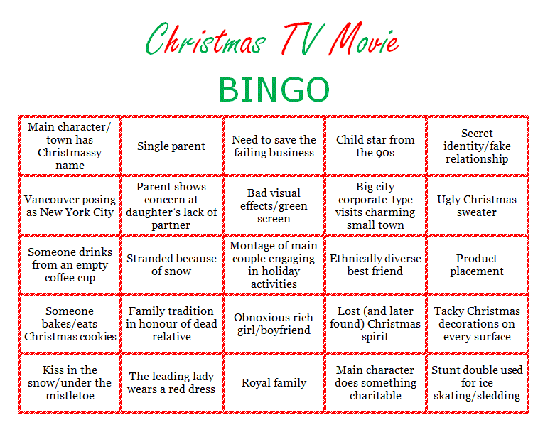 Hallmark Christmas Movies Bingo Cards Hallmark Christmas Movies Bingo Cards