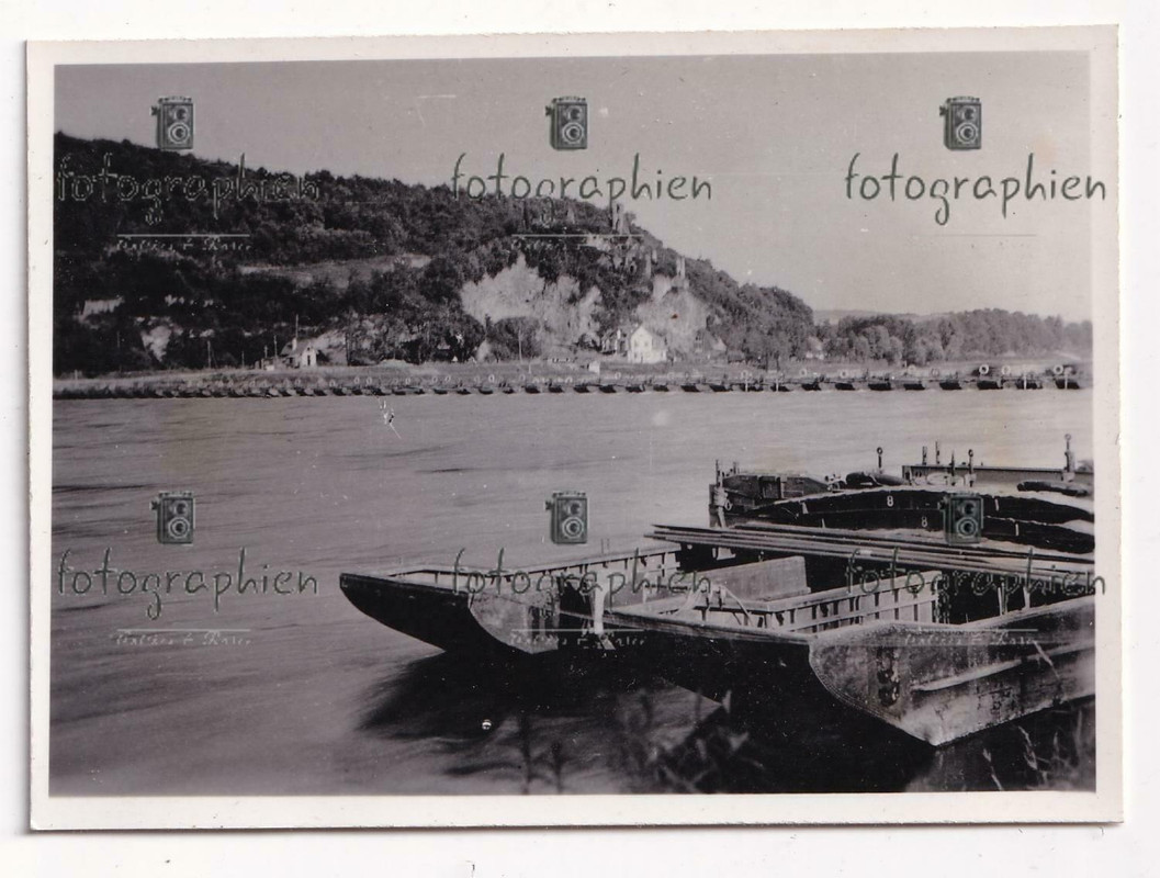 org. Foto Frankreich bei Colmar Oberrhein Pionier Brücke Übergang 1940