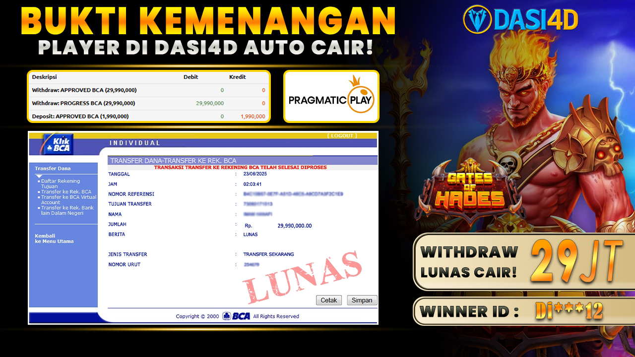 BUKTI KEMENANGAN 23 JUNI 2025 DI GATES OF HAOES WD 29 JUTA