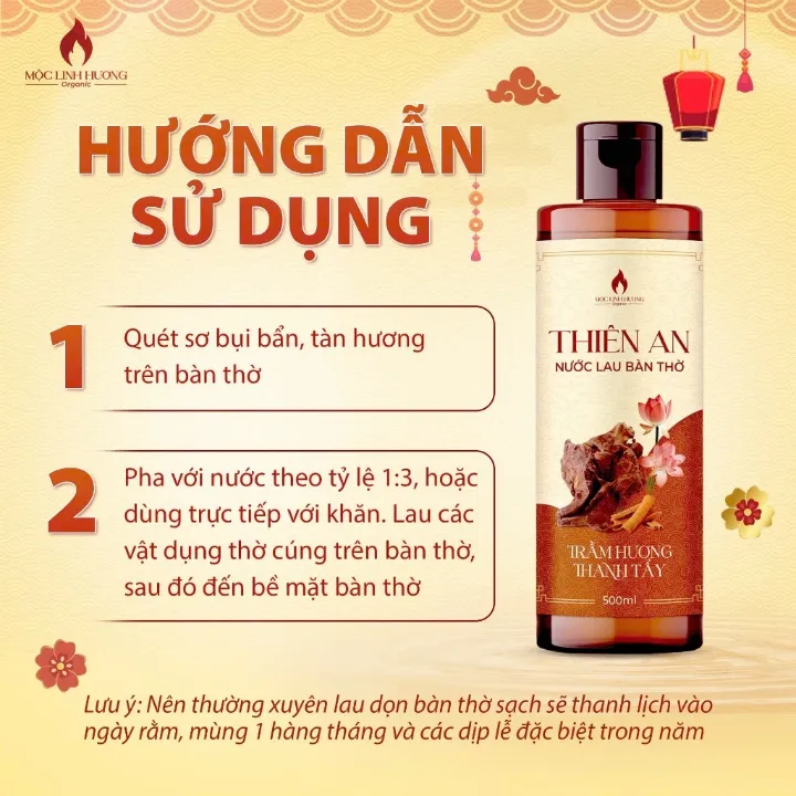 hướng dẫn sử dụng nước lau bàn thờ thiên an