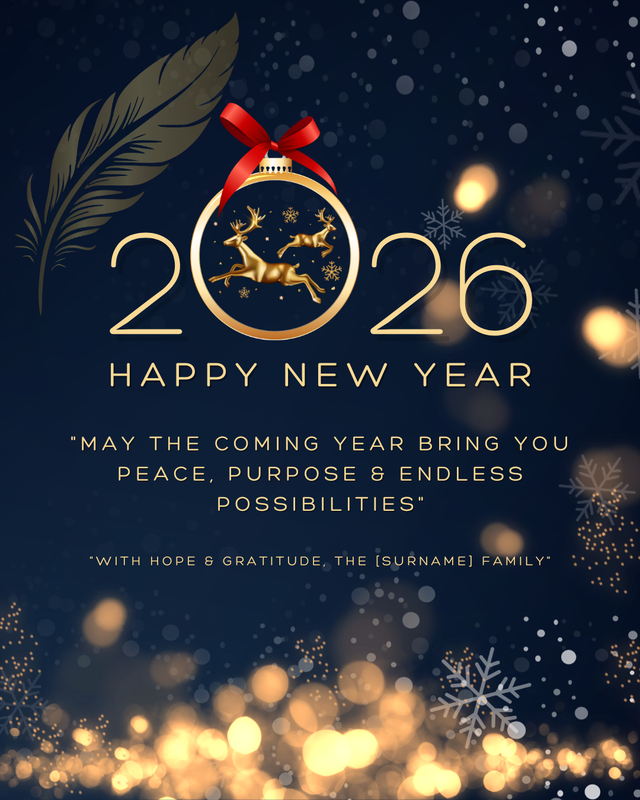 Minimal New Year 2026 Card (Editable in Canva)