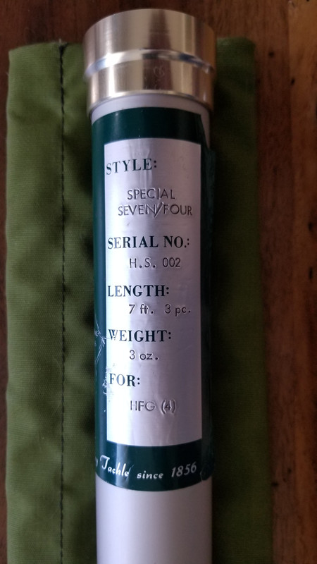Orvis Seven Four Special Tube Label