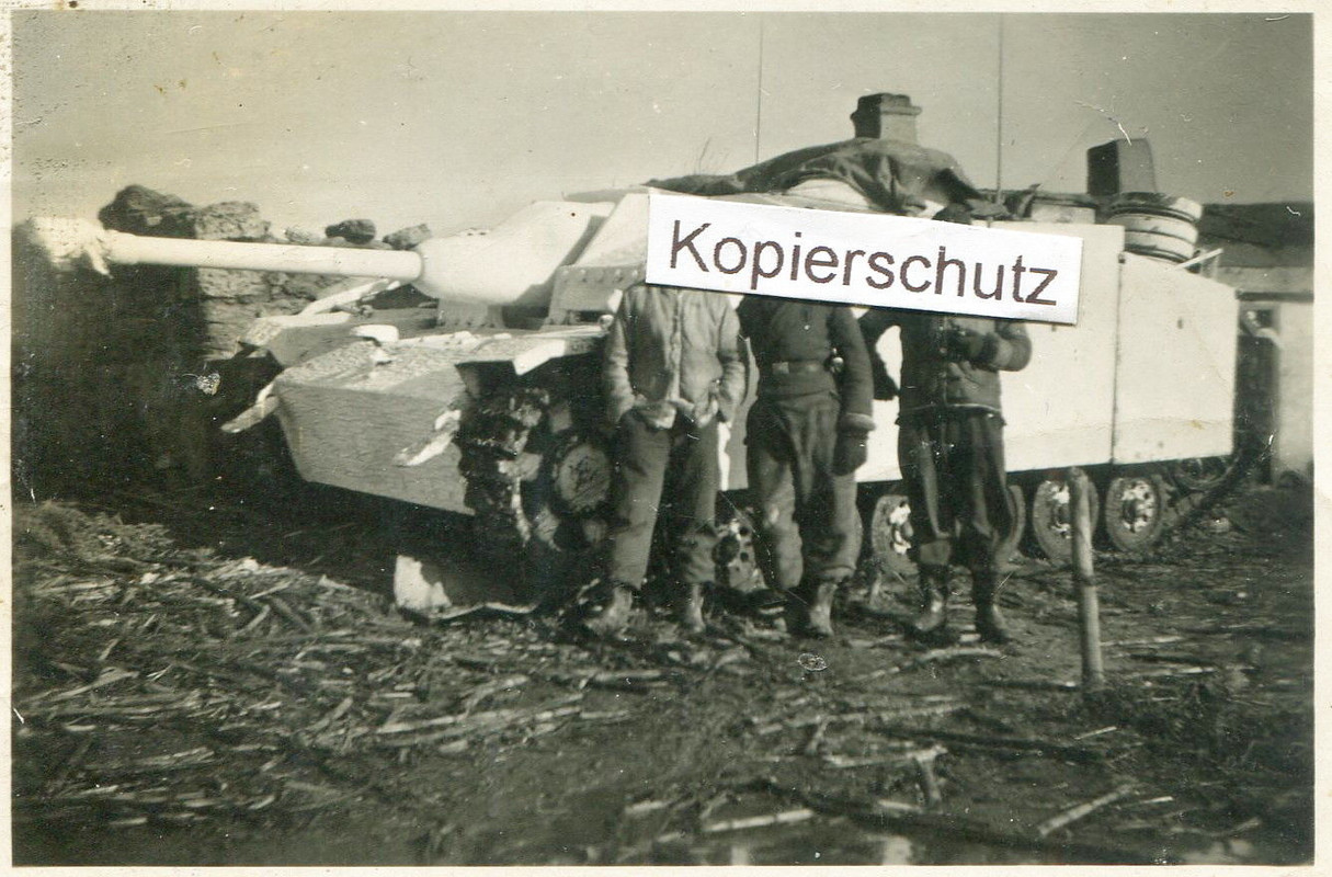 Sturmgeschütz Langrohr Seitenschürzen Russland Winter camo tarn 