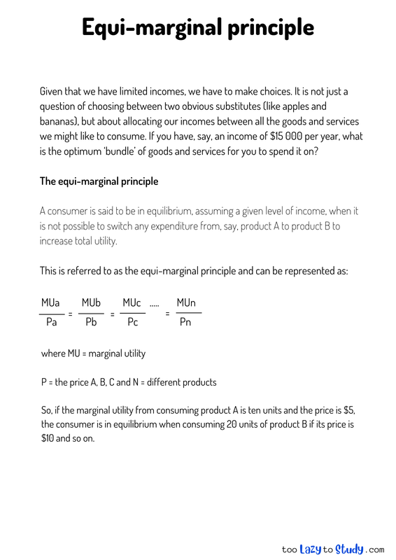 Equi-marginal principle