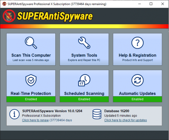 SUPERAntiSpyware Professional X 10.0.1216 Multilingual