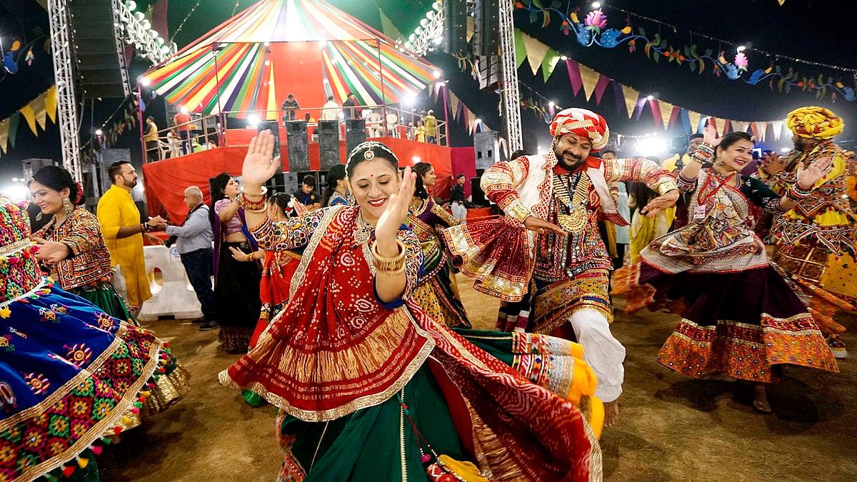 Garba dancers in Ahmedabad, India