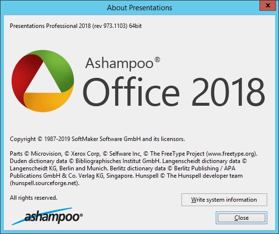 Ashampoo Office Professional 2018 Rev 973.1103 Multilingual (Portable) Ashampoo Office Professional 2018 Rev 973.1103 Multilingual (Portable)