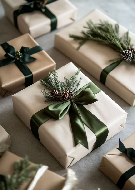 Elegant branded gift packaging boxes stacked