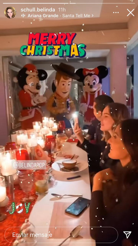 Belinda y Christian Nodal presumen lujosa cena de Navidad