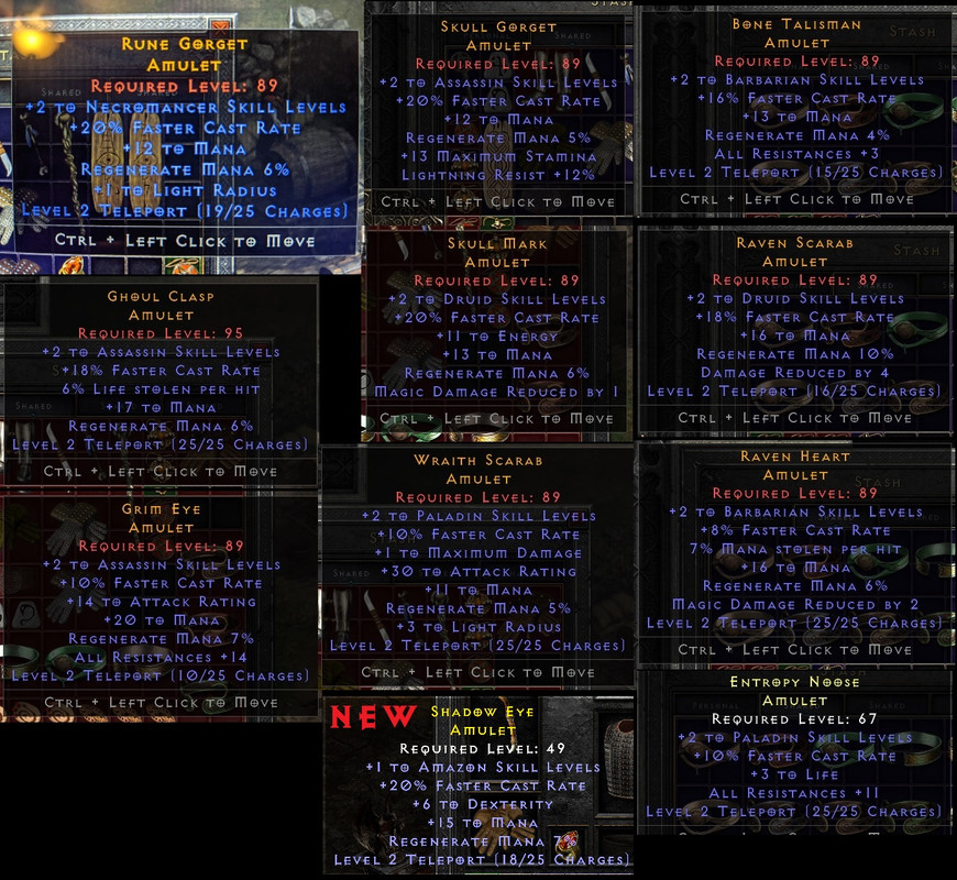 King Of Teleport Amulets 2sk / 20fcr/ Tele / + / + - Topic - d2jsp