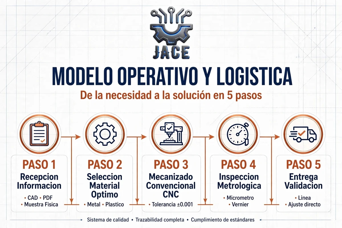 Diagrama del proceso operativo de Maquinados Industriales JACE