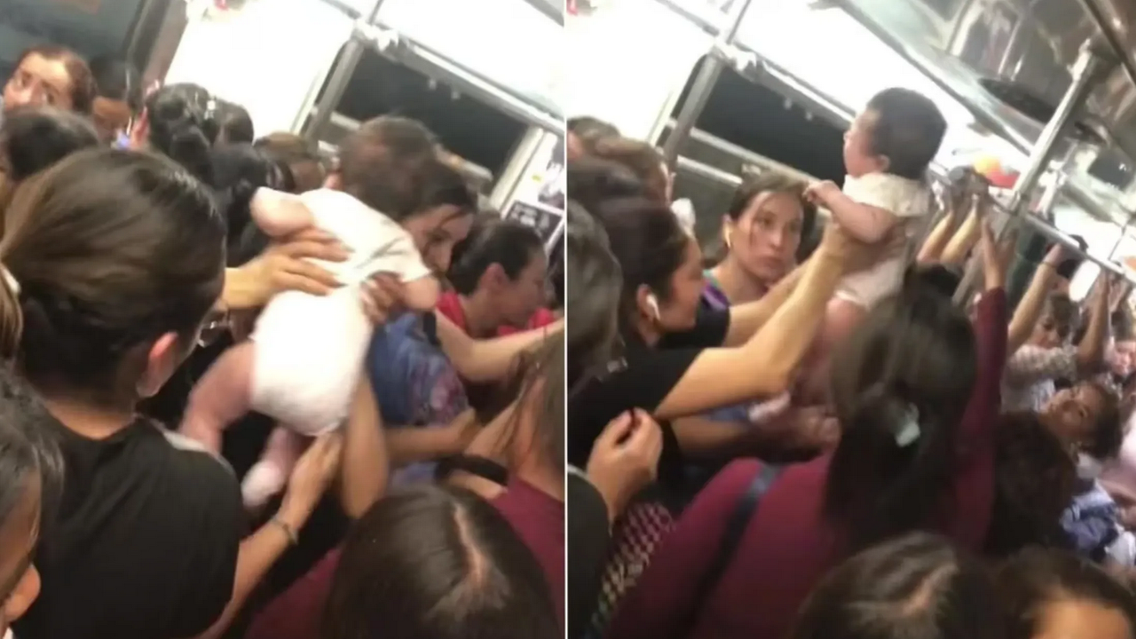 Vídeo de un bebé que pasa de mano en mano en el Metro se vuelve viral